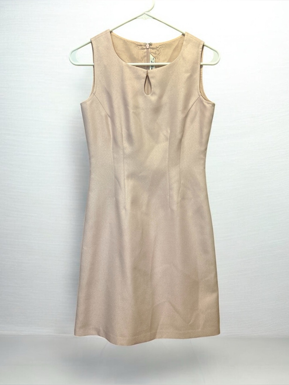 WANKO Pale Pink Keyhole Sheath Dress Sleeveless Size 34 EU 2 US 90s